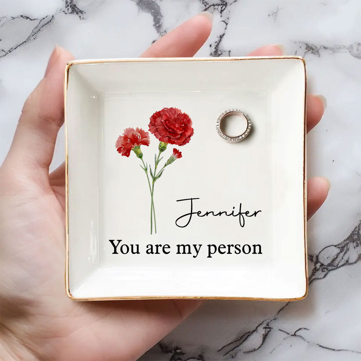 A Best Friend Is A Flower That Never Fades – Personalized Custom Jewelry Dish