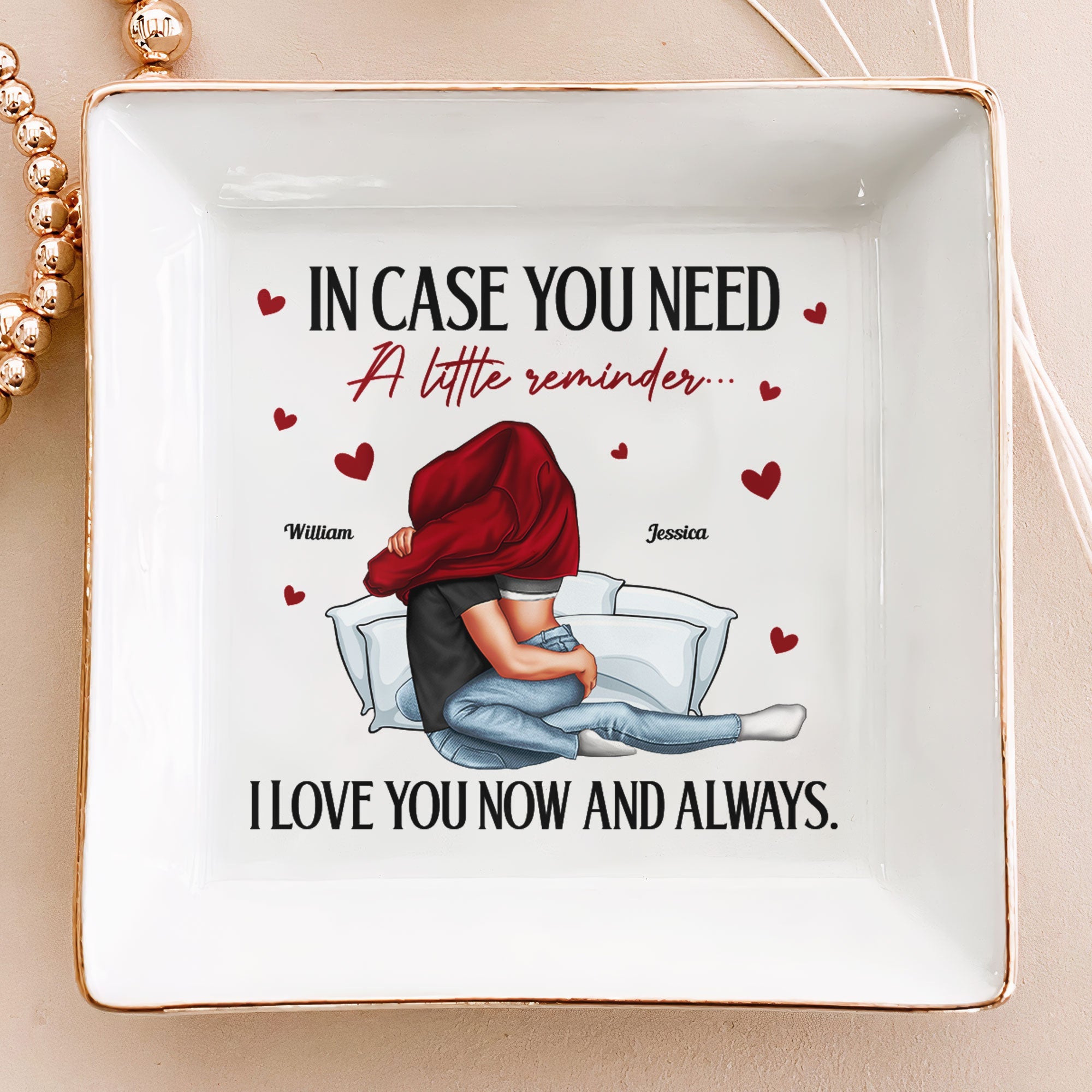 Anniversary Gifts For Women I Love You Now & Always – Personalized Jewelry Dish