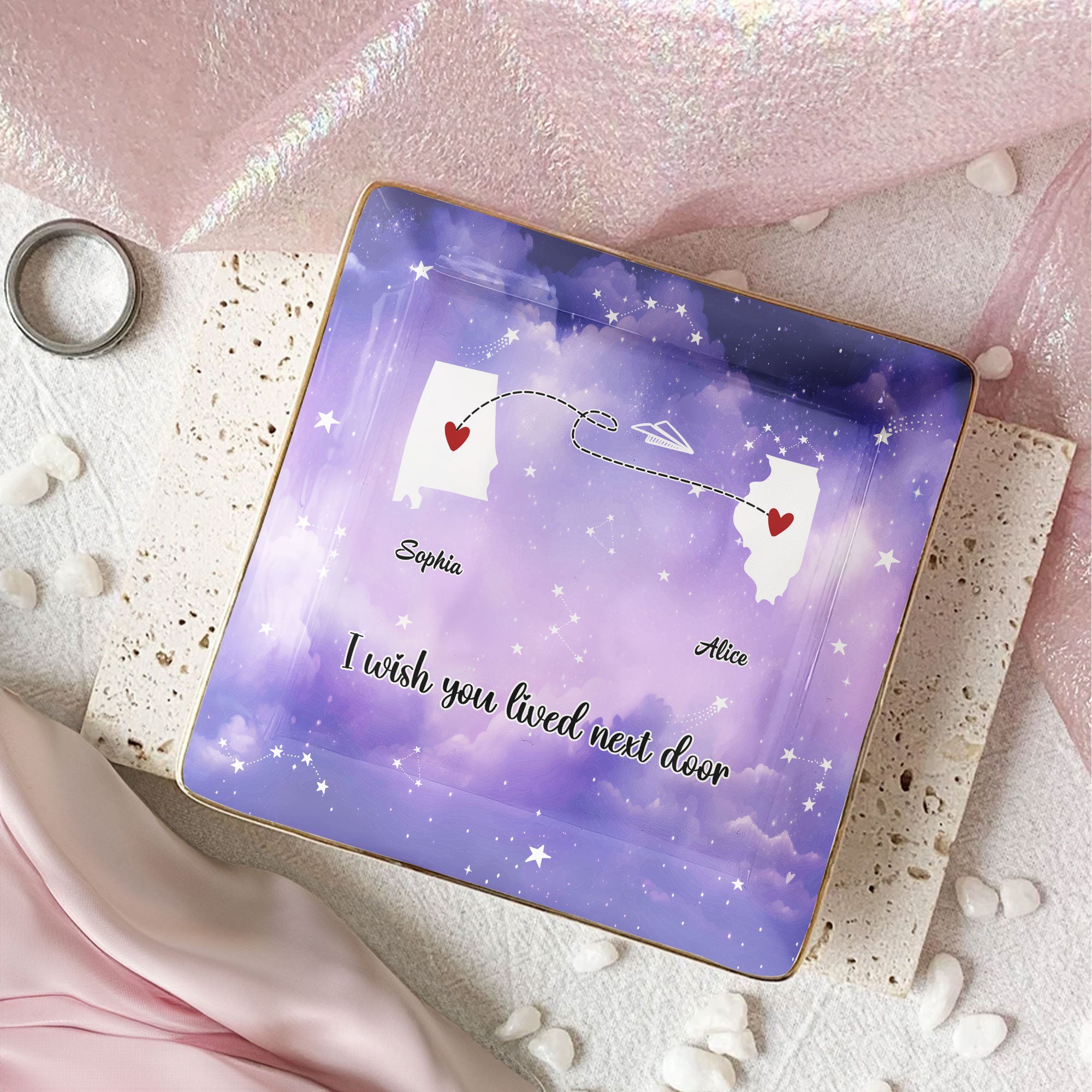 Friendship I Wish You Lived Next Door – Personalized Jewelry Dish