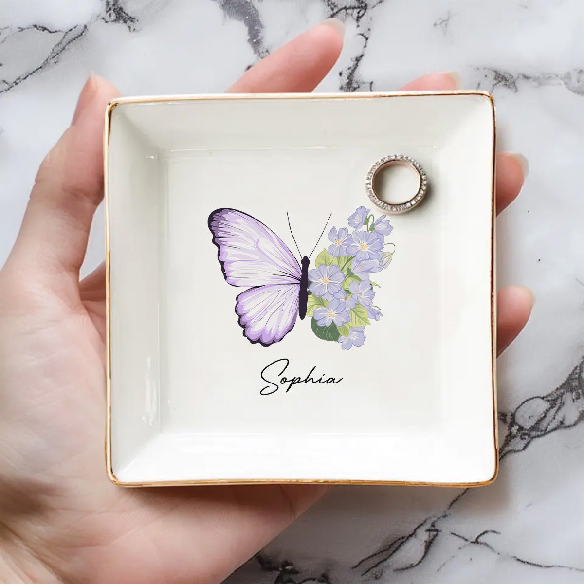 Shine Like A Butterfly – Personalized Custom Jewelry Dish